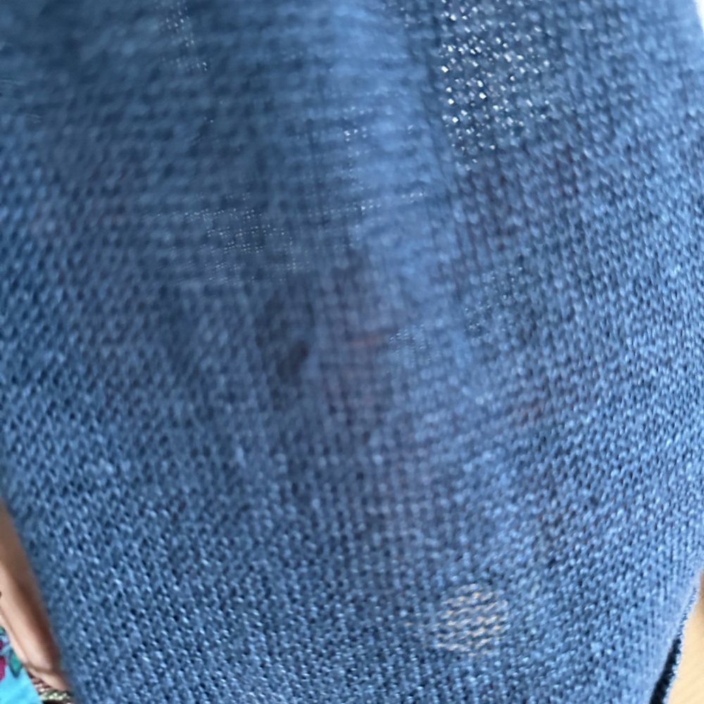 J. Jill Blue Cardigan Sweater Lightweight Open-Front - Picture 4 of 7